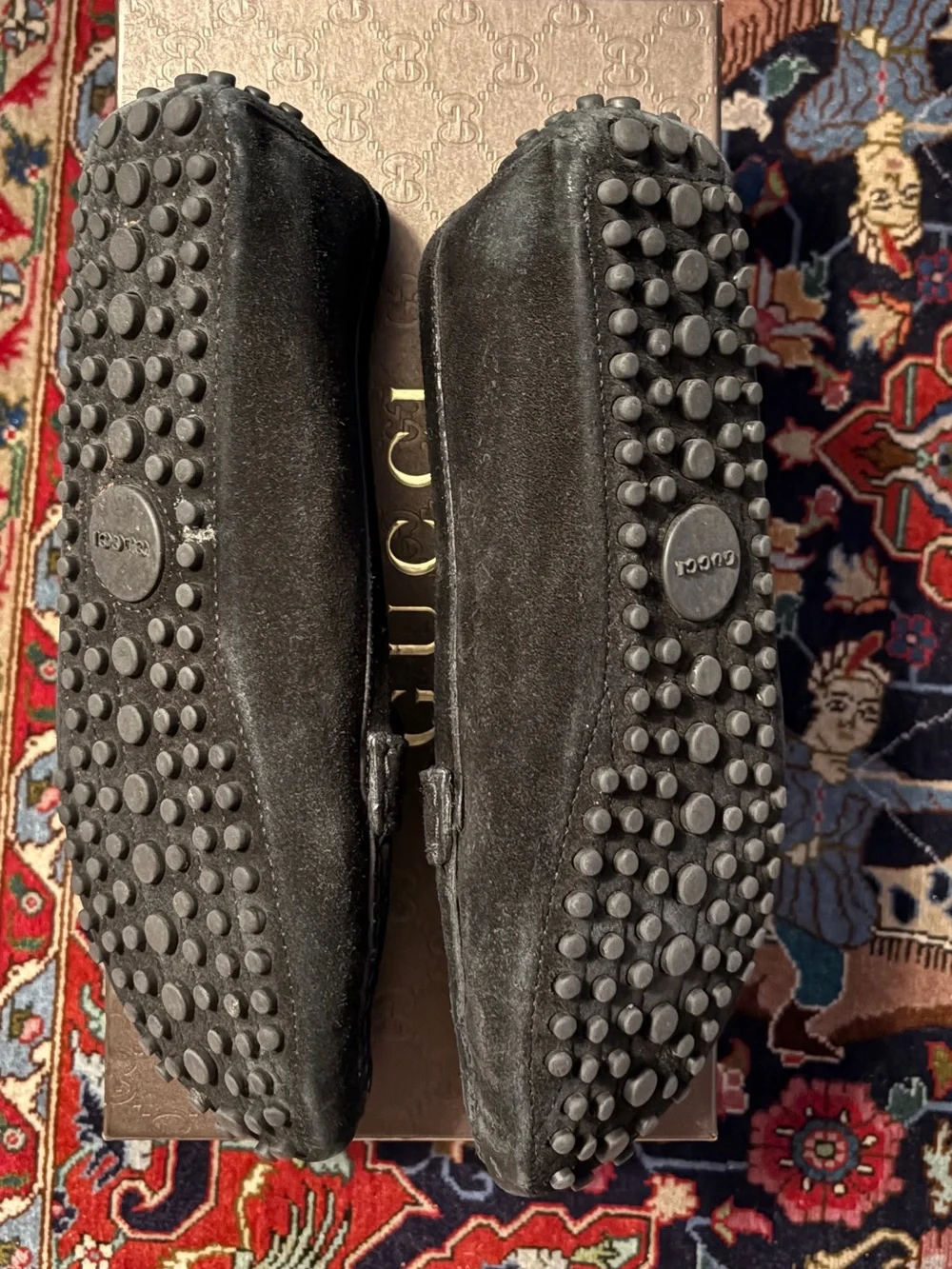 Gucci Black Suede Men’s Slip-On Loafers with Silver Horsebit Accent